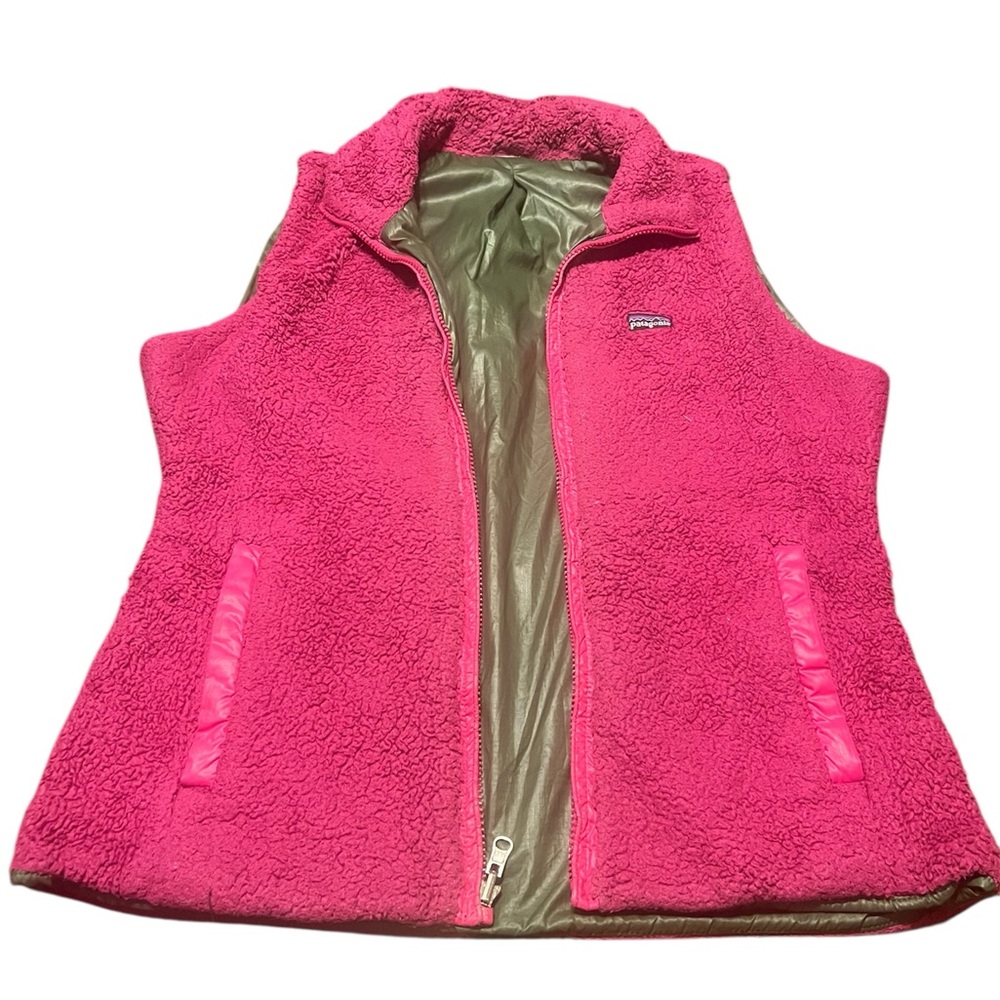 Patagonia Kids Bright Pink Fleece Vest